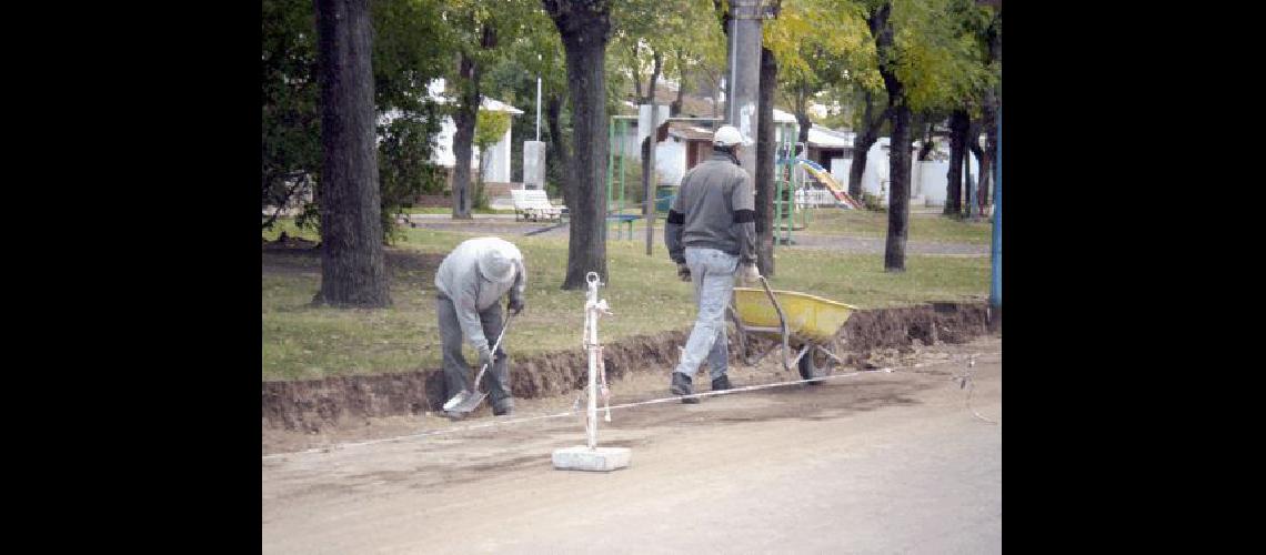 Trabajos en la calle Brown Foto Municipalidad de Laprida 