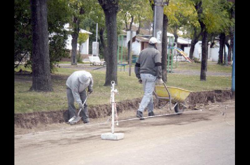 Trabajos en la calle Brown Foto Municipalidad de Laprida 