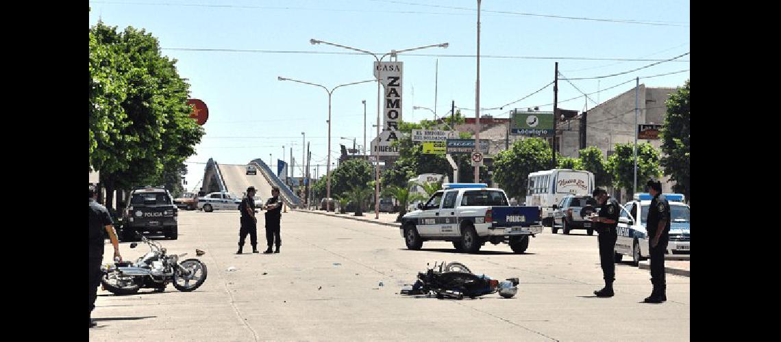 Uno de los accidentes tuvo a dos motos como protagonistas en ColÃ³n y Laprida Archivo 