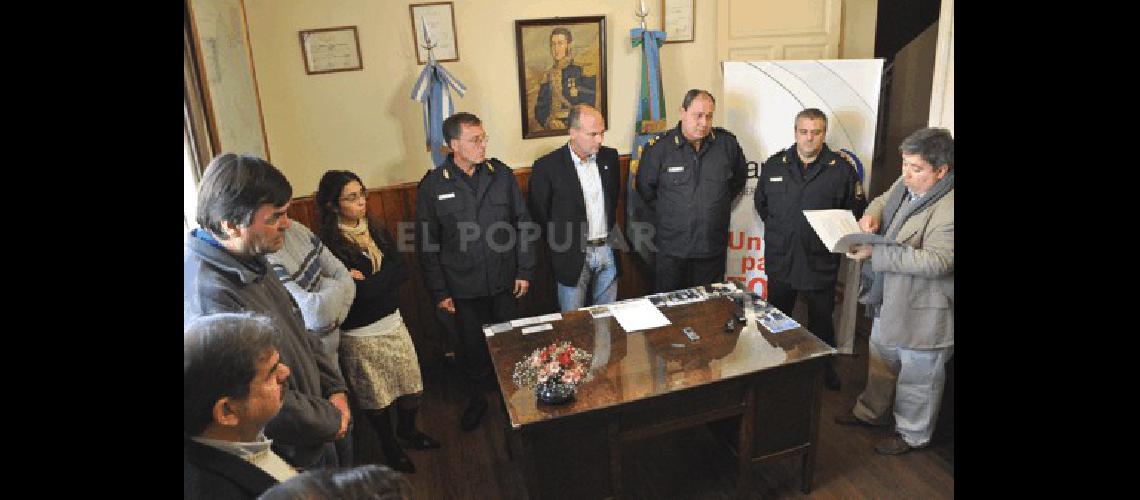 El acto tuvo lugar ayer en el despacho principal de la ahora EstaciÃ³n Policial de Laprida 