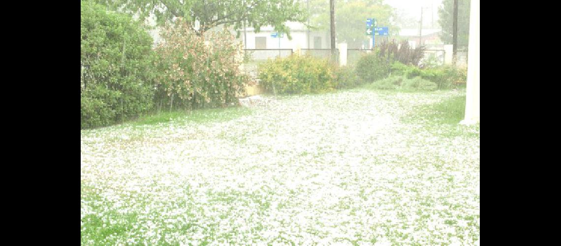 Los patios quedaron rÃ�pidamente cubiertos por el granizo 