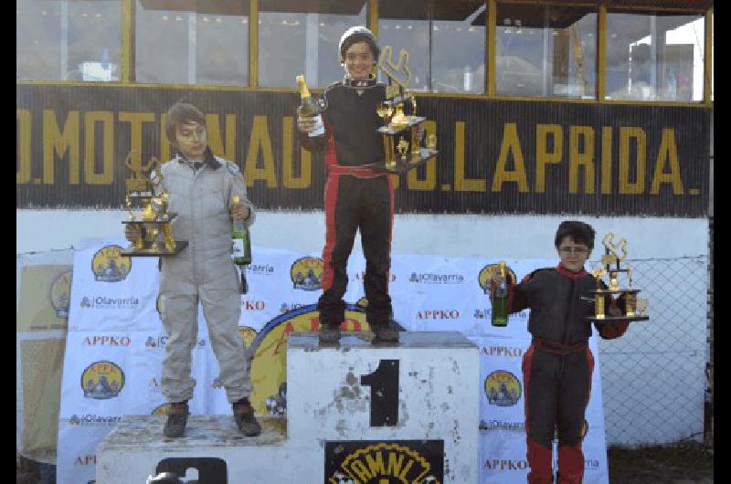 Emanuel Macuso (centro) ganÃ³ en Laprida y es el escolta de MartÃ­n Collodoro (izquierda) en el Playoff de Prejunior Enzo Pineda completÃ³ el podio 