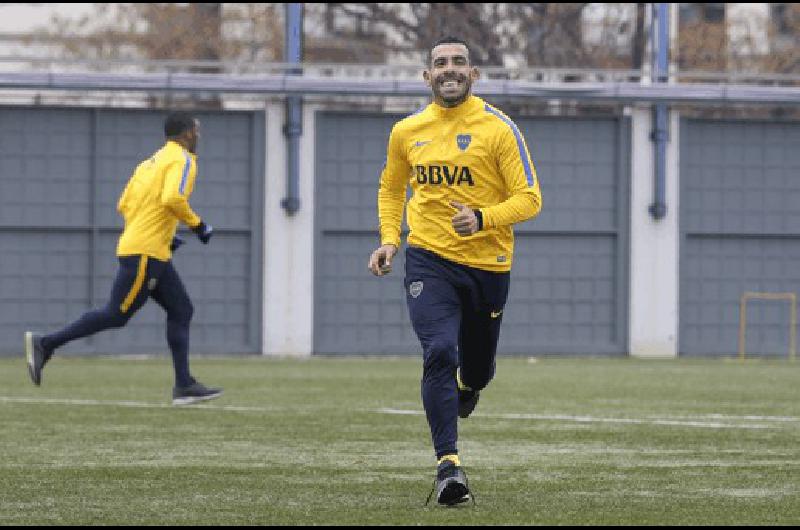 Carlos Tevez en el ensayo de ayer 