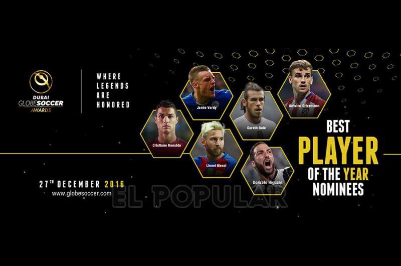 Messi e Higuaiacuten van por<br> el Globe Soccer Award