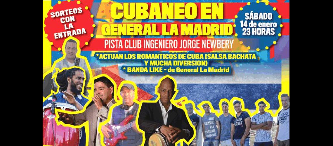 Se realizarÃ� el espectÃ�culo Cubaneo en La Madrid en el Parque de Ingeniero J Newbery 