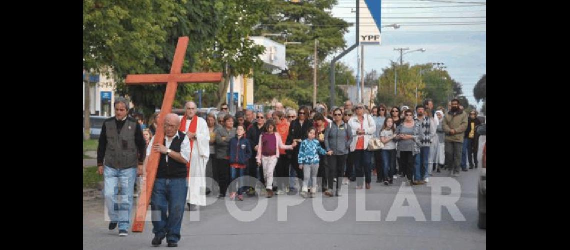 Imagen del VÃ­a Crucis realizado en la jornada de ayer 