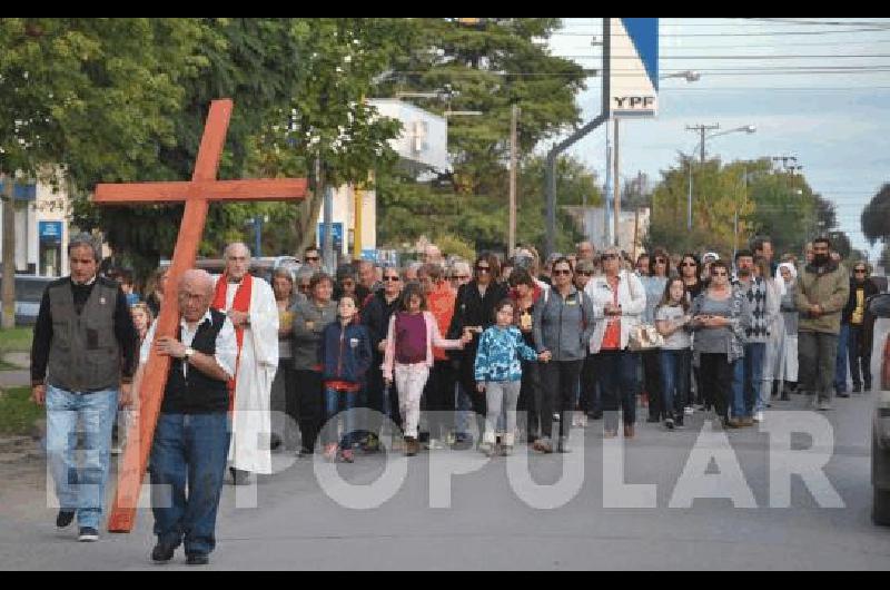 Imagen del VÃ­a Crucis realizado en la jornada de ayer 