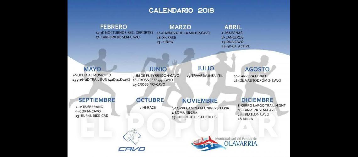 Calendario atleacutetico de 2018