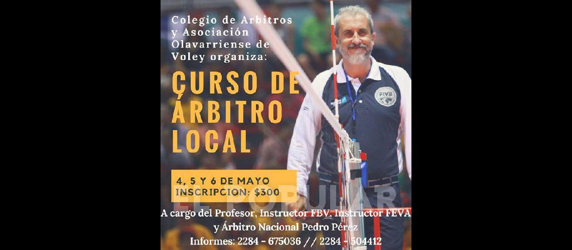 Curso para aspirantes a<br>aacuterbitros locales de voley