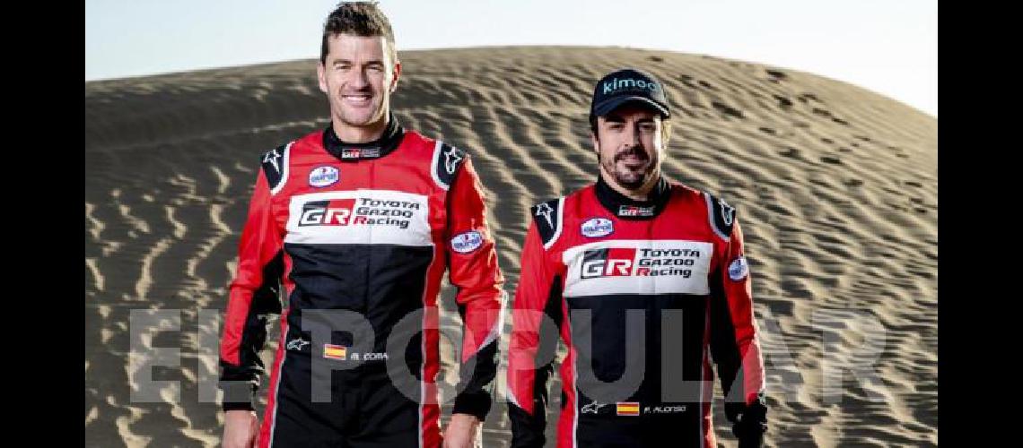 Alonso junto a Coma su navegante El ex F1 es un debutante de renombre en el Dakar 