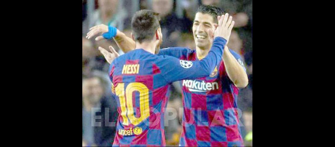 Leo Messi y Lucho SuÃrez juntos en Barcelona 