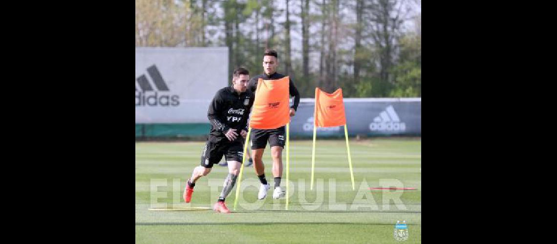 Lionel Messi y Lautaro MartÃ­nez fueron parte de la prÃctica de ayer 