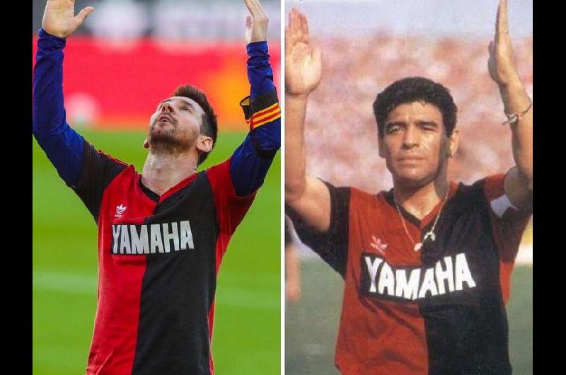 El homenaje de Leo a Diego con la camiseta de NewellÂ´s del 93 