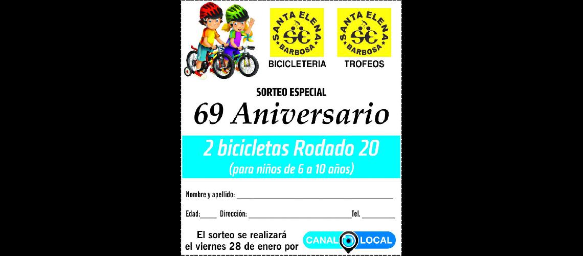 Bicicleteriacutea Santa Elena sortea dos bicicletas por su 69deg aniversario