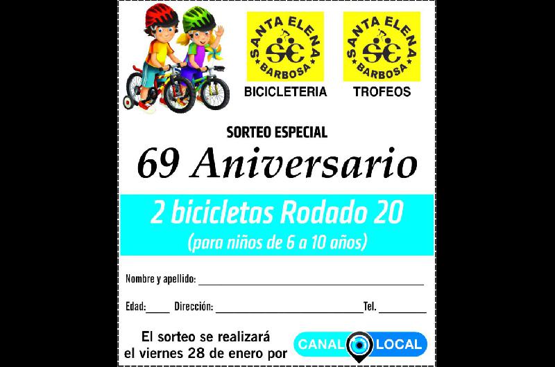 Bicicleteriacutea Santa Elena sortea dos bicicletas por su 69deg aniversario