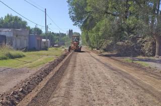 Se realizaron trabajos de nivelación en la calle San Martín