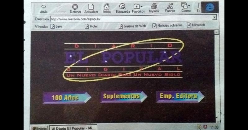 La primera pgina web de El Popular con información on line desde 1997