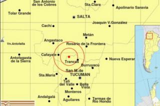 El temblor se reportó a las 5-36 de este lunes en Trancas