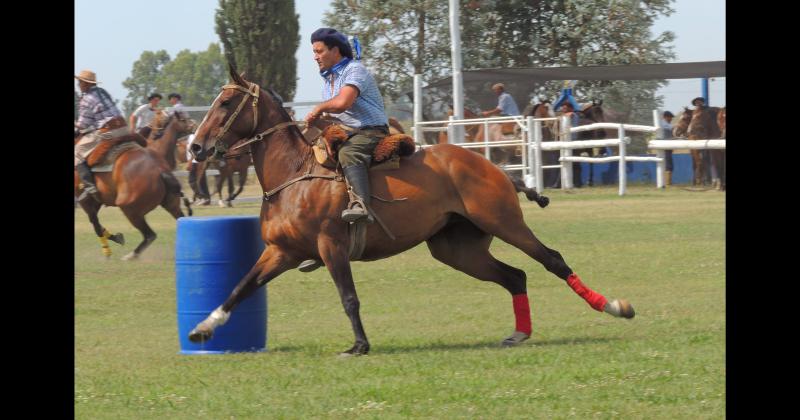 La prueba de riendas fue uno de los atractivos del festival en Barracas