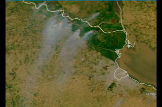 Columnas de humo y focos de calor