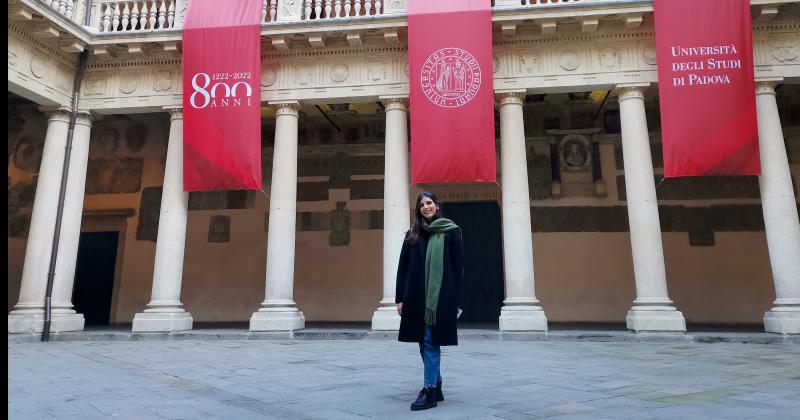 Ana Pía Recavarren en el Palazzo Bo de la Universidad de Padova