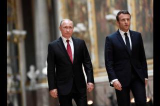 Encuentro entre el presidente francés Emmanuel Macron y el ruso Vladimir Putin el pasado 16 de enero