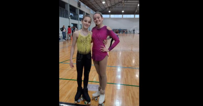 Selene Pereyra y Lola Fern�ndez compiten en un Regional de patín