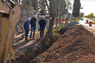 Avanzo un 85-en-porciento- la obra de la ampliacioacuten de la red cloacal del Facundo Quiroga