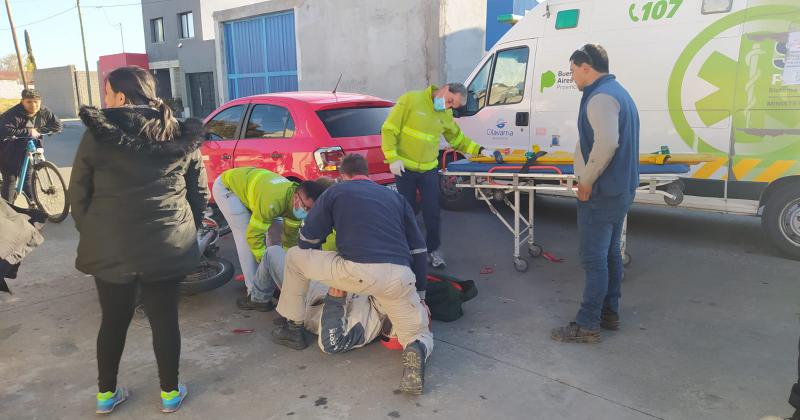 El conductor de la moto fue trasladado al Hospital Minicipal DrHector Cura