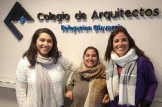 Valeria Trapani Jesica Peredo y Paola Tomas en la sede del Colegio