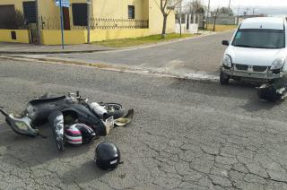 Una embarazada fue trasladada al Hospital tras un choque