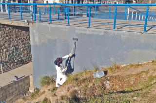 Se realizaron trabajos de mantenimiento en el Parque del Bicentenario