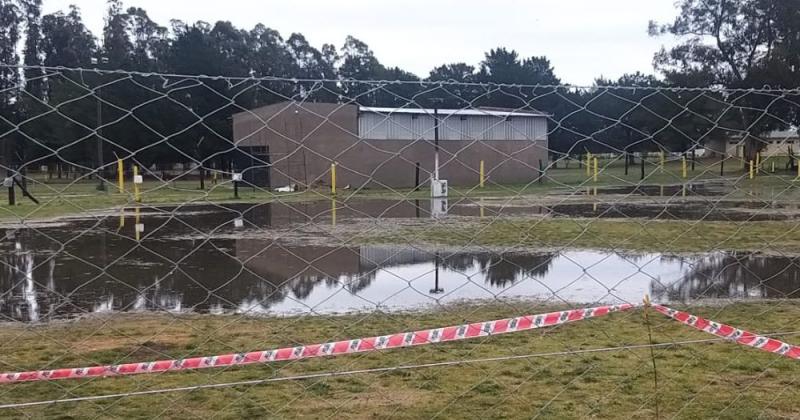 El sector de los boxes estaba anegado por la lluvia