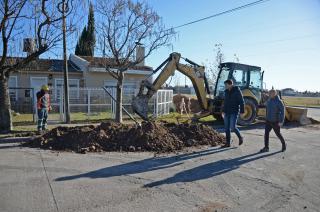 La obra de extensión de la red de cloacas en el barrio Facundo Quiroga