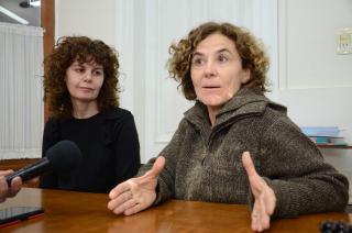 Mariana Molteni  integrante del Directorio del IOMA en representación de Suteba junto a Verónica Danelli que es la delegada general del gremio en Olavarría