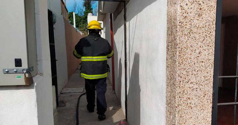 Principio de incendio en un departamento