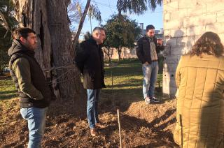 Vergel y Matrella visitaron la sede destrozada en Loma Negra