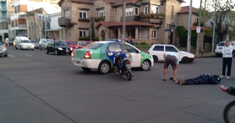 Un motociclista herido en un choque en microcentro