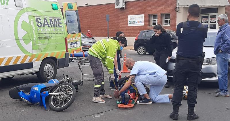 Fuerte choque en el microcentro