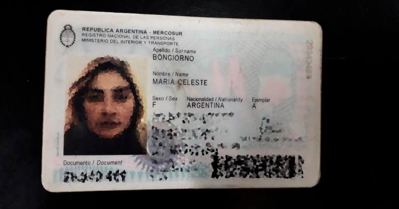 Hallaron un documento a nombre de Bongiorno Mariacutea Celeste