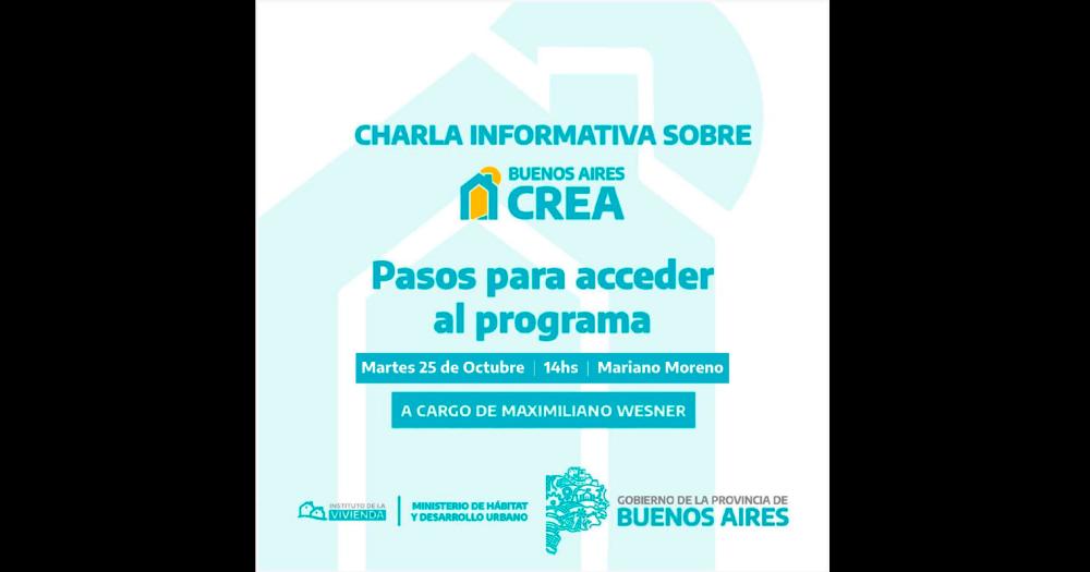 Buenos Aires CREA- charla informativa para acceder al programa de creacuteditos 