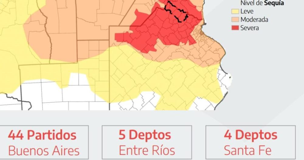 Ya son 44 los municipios bonaerenses afectados por la sequiacutea severa