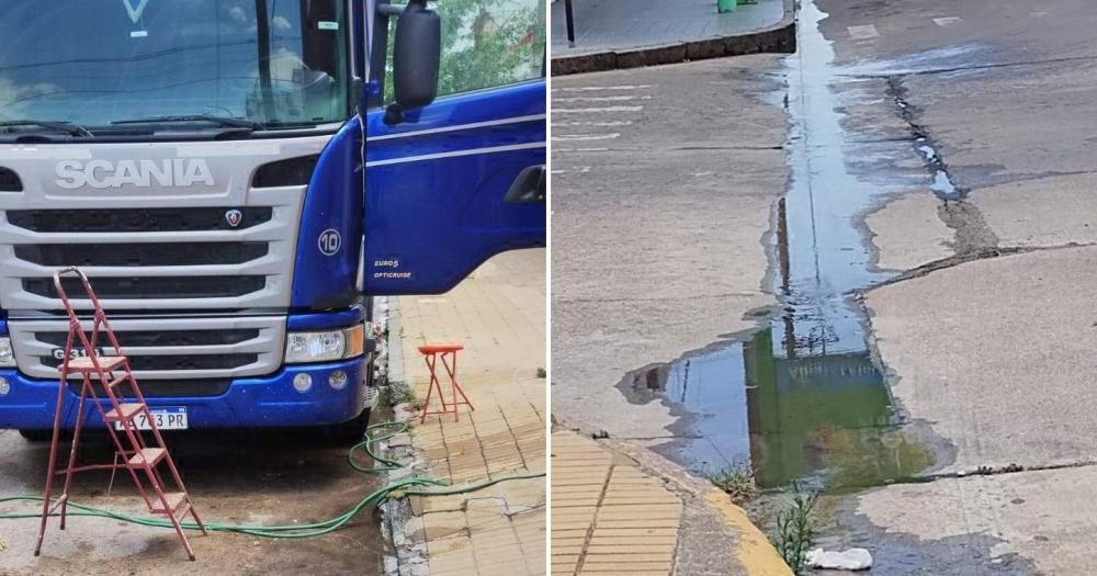 Escasez de agua- infraccionaron a camioneros por lavar sus vehiacuteculos