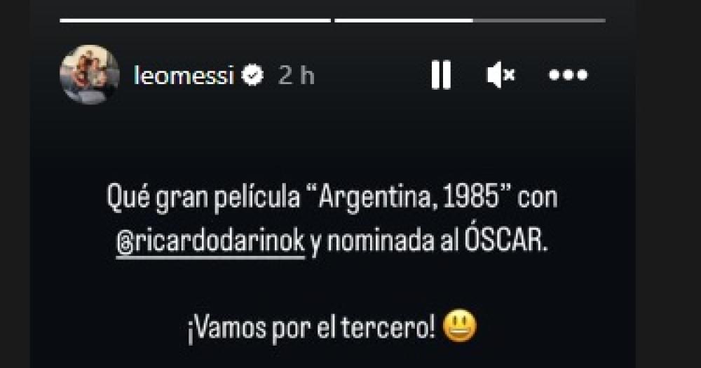 Messi sorprendioacute con un mensaje despueacutes de ver la peliacutecula Argentina 1985