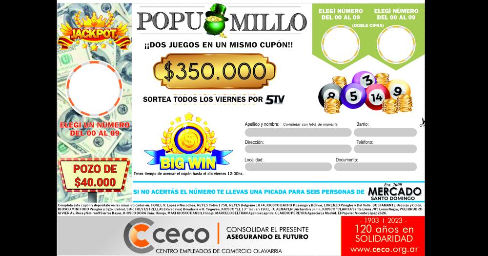 El Popu-Millo de El Popular Medios realizoacute su noveno sorteo por 5TV