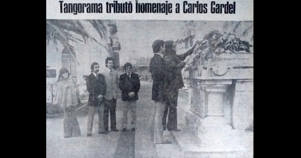 1973 En el 38 aniversario del fallecimiento de Carlos Gardel la Agrupación Tangorama olavarriense le realizaba un homenaje al Zorzal Criollo