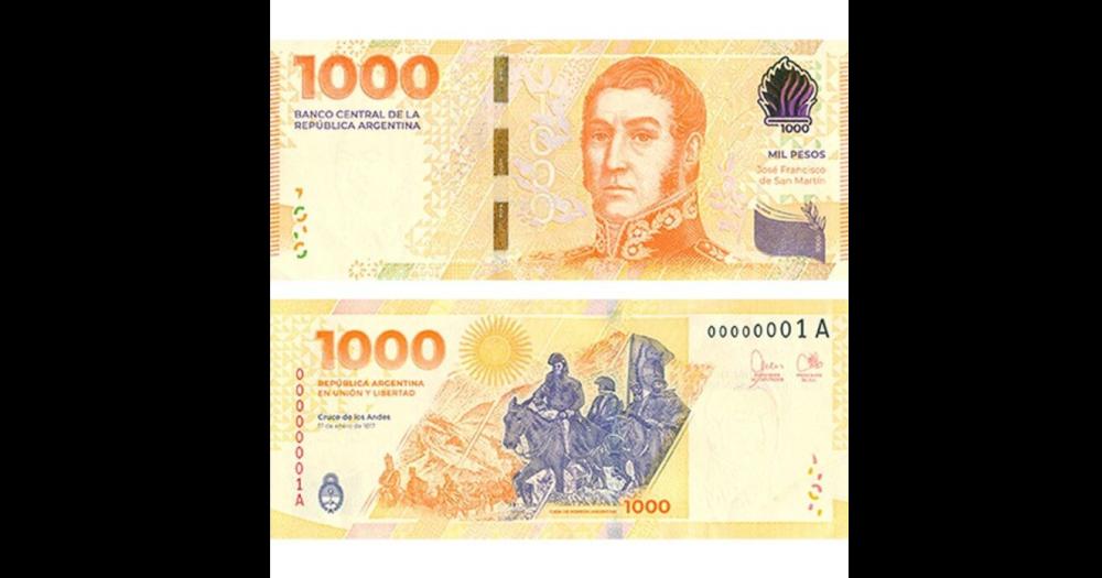 San Martiacuten vuelve a los billetes- el Central confirmoacute su imagen en los de 1000